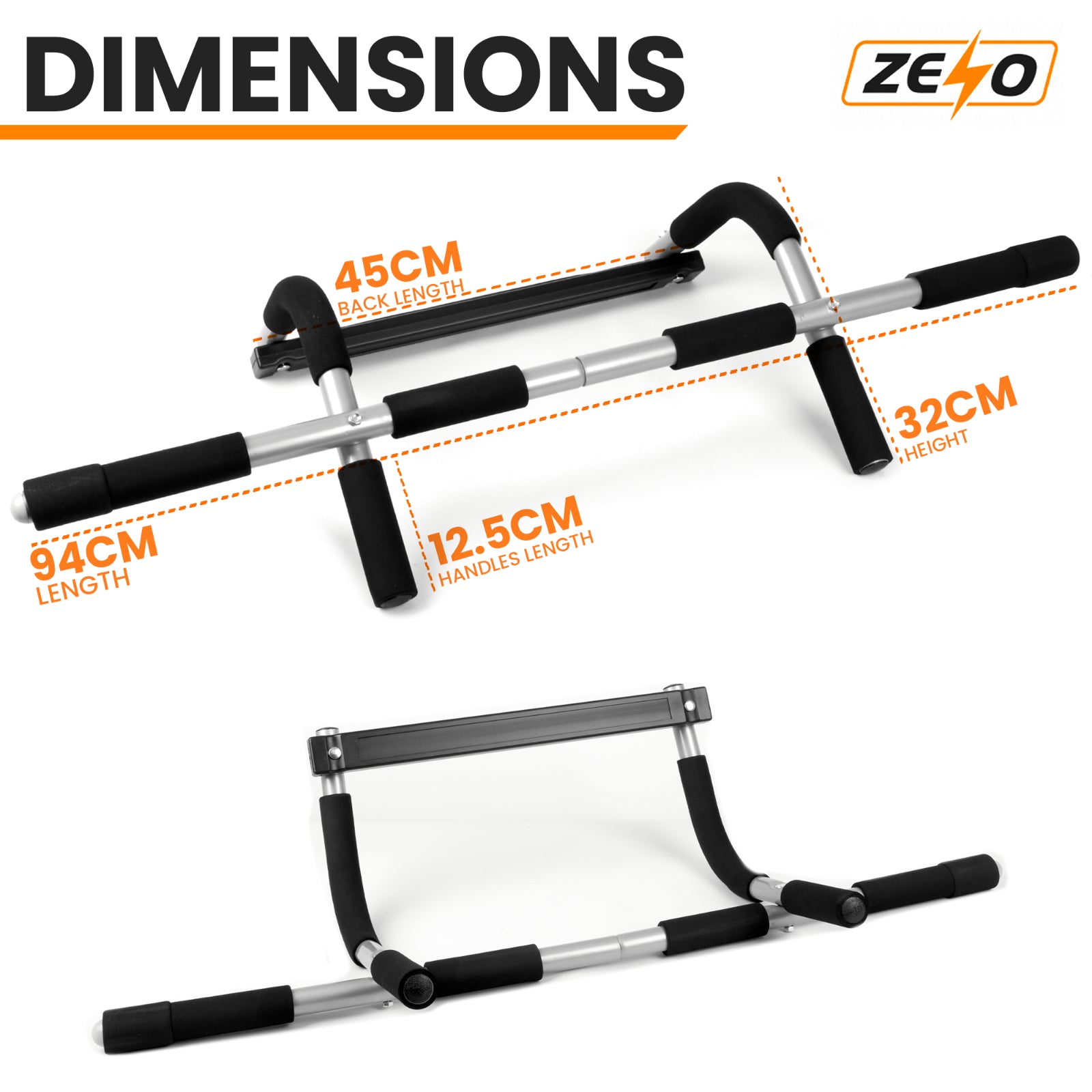 Professional Fitness Door Bar for Chin-Ups, Pull-Ups, Dips, and Sit-Ups