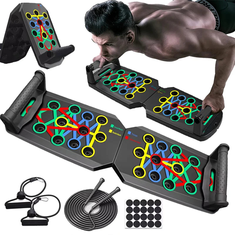 Portable Multifunctional Push-Up Board Set for Comprehensive Chest, Abdomen, Arms, and Back Training